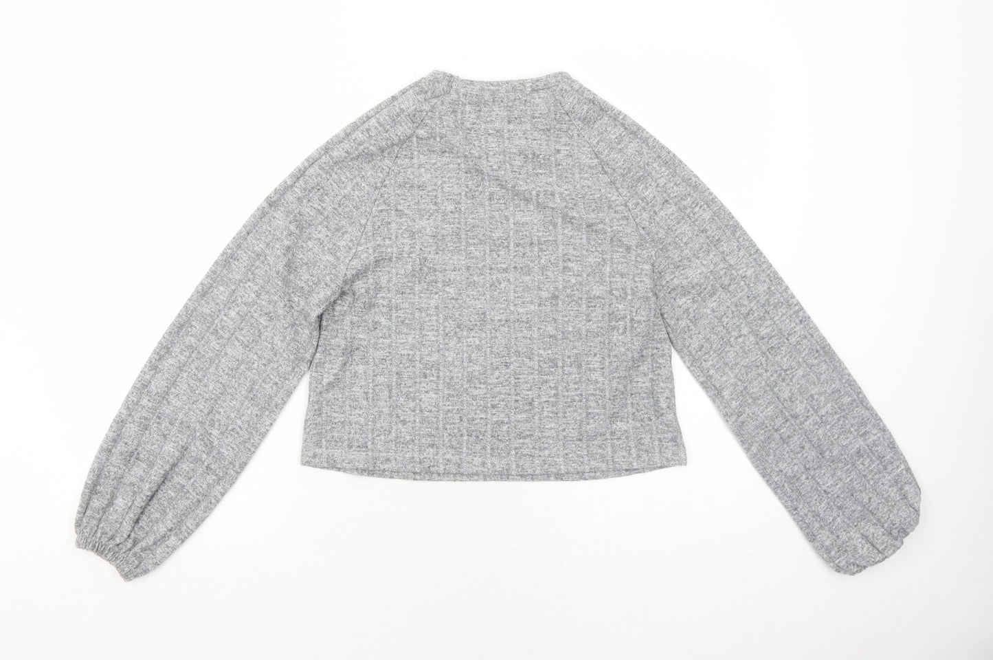 Missguided Womens Grey Round Neck Viscose Pullover Jumper Size 4