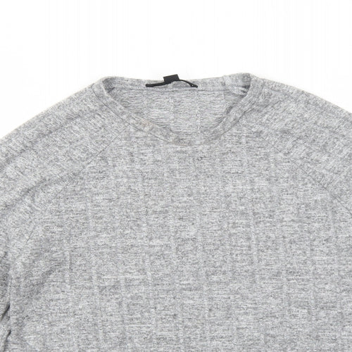 Missguided Womens Grey Round Neck Viscose Pullover Jumper Size 4