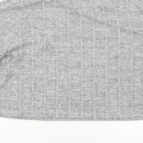 Missguided Womens Grey Round Neck Viscose Pullover Jumper Size 4