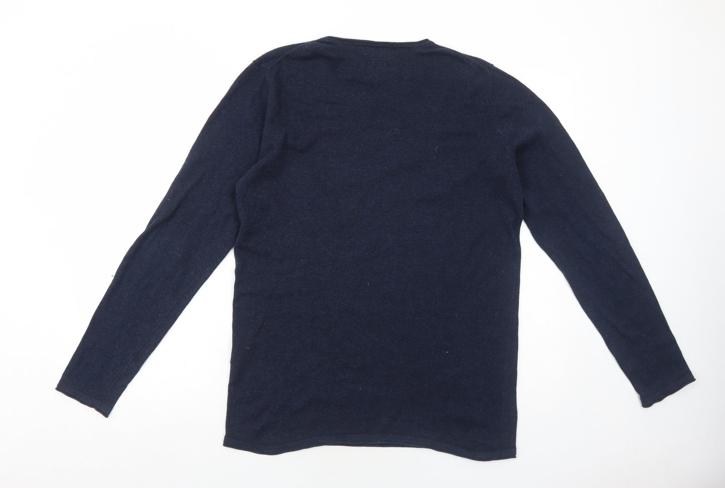 Tom Taylor Denim Mens Blue Round Neck Cotton Pullover Jumper Size M Long Sleeve
