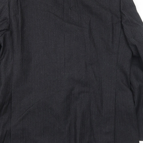 Cunninghams Mens Black Striped Wool Jacket Suit Jacket Size 42 Regular