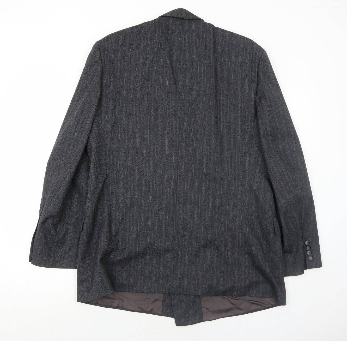 Marks and Spencer Mens Grey Striped Wool Jacket Suit Jacket Size 44 Regular