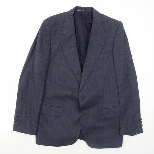 Paul Jardine Mens Blue Striped Wool Jacket Suit Jacket Size 40 Regular