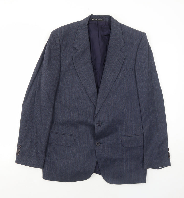 Paul Jardine Mens Blue Striped Wool Jacket Suit Jacket Size 40 Regular