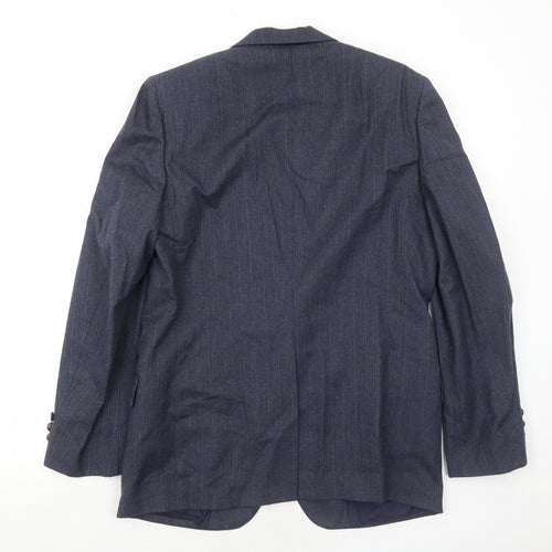Paul Jardine Mens Blue Striped Wool Jacket Suit Jacket Size 40 Regular