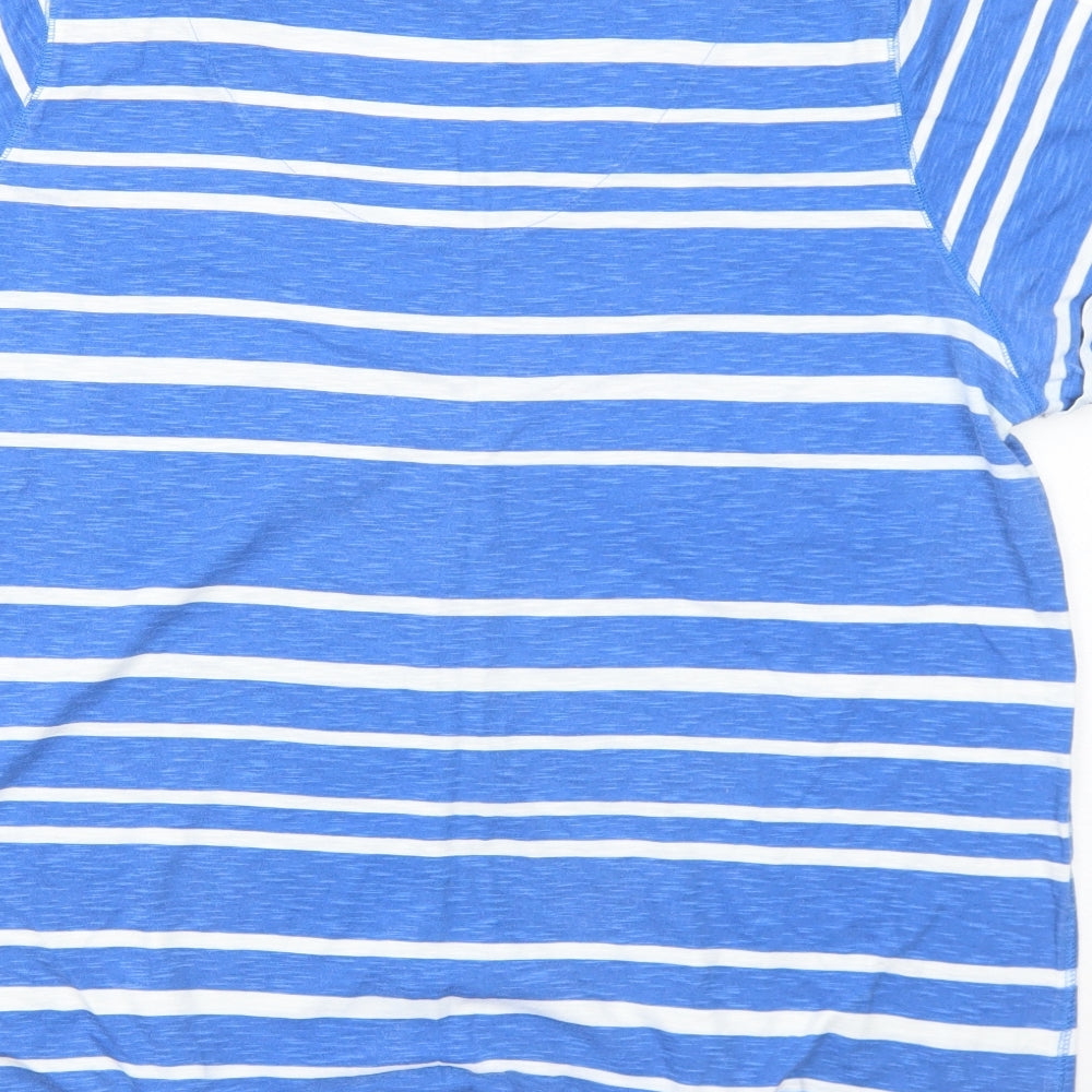 NEXT Womens Blue Striped Cotton Basic T-Shirt Size 20 Round Neck