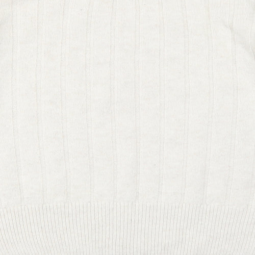 New Look Womens Ivory High Neck Acrylic Pullover Jumper Size M