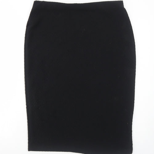 Marks and Spencer Womens Black Polyester Straight & Pencil Skirt Size 16