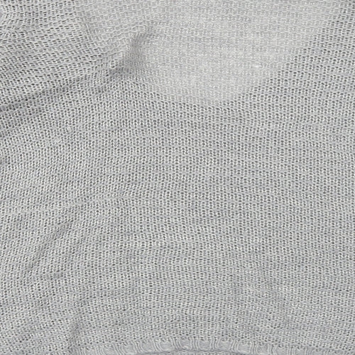 H&M Womens Grey V-Neck Acrylic Pullover Jumper Size S