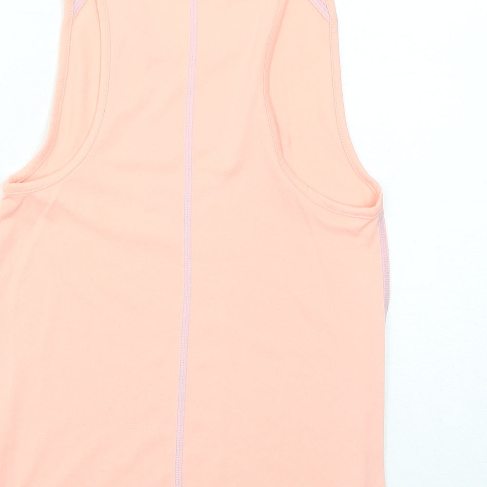 PUMA Girls Pink Cotton Basic Tank Size 9-10 Years Scoop Neck Pullover