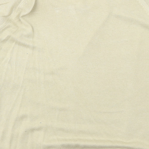 Cable & Gauge Womens Beige V-Neck Cotton Pullover Jumper Size XL