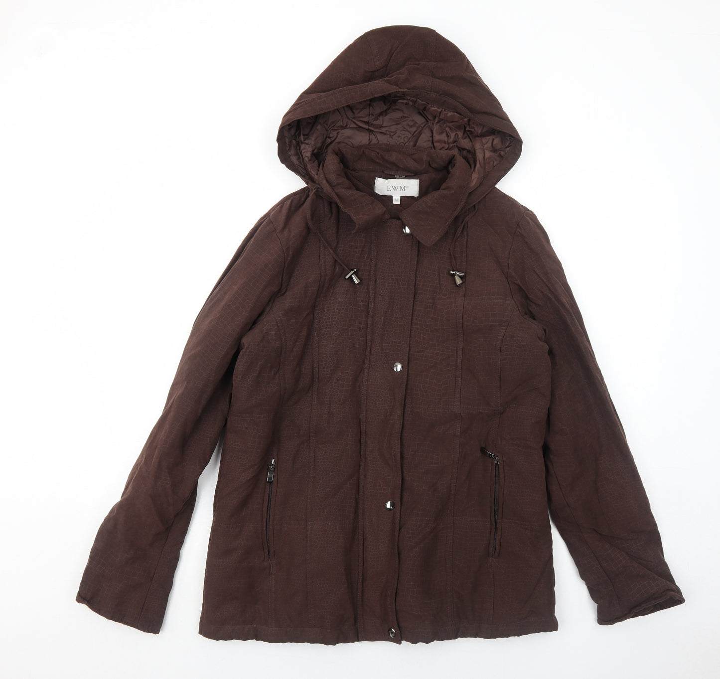 EWM Womens Brown Jacket Size 14 Zip
