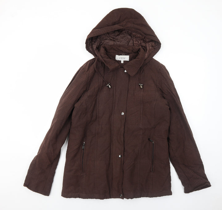 EWM Womens Brown Jacket Size 14 Zip