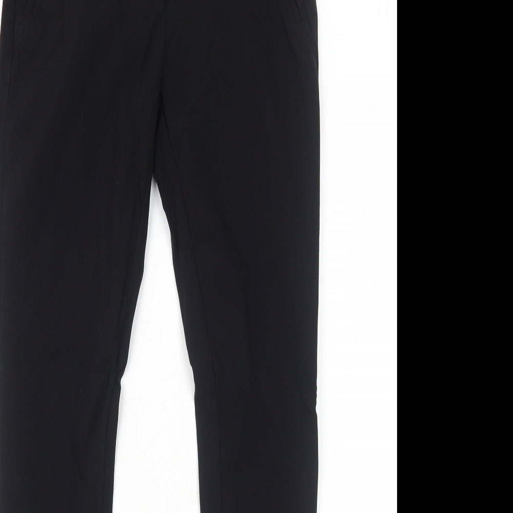 New Look Girls Black Viscose Capri Trousers Size 14 Years Regular Zip