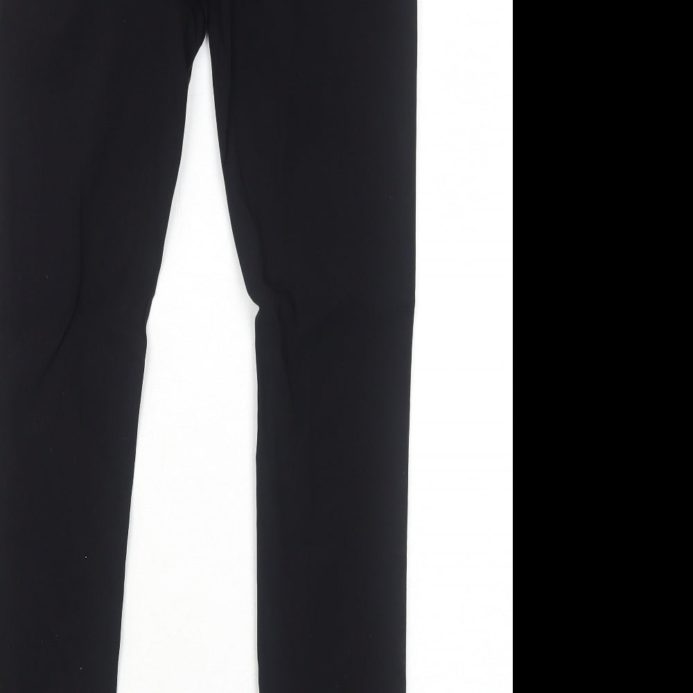 New Look Girls Black Viscose Capri Trousers Size 14 Years Regular Zip