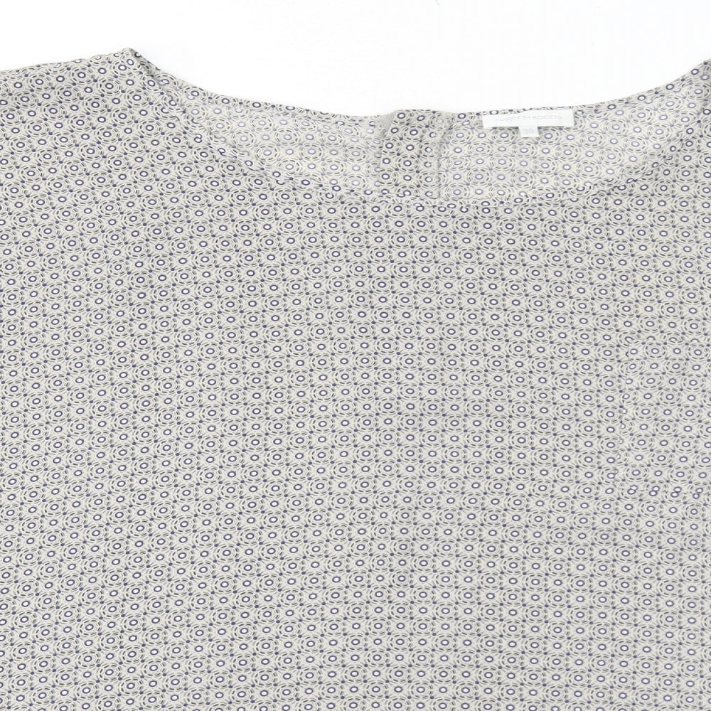Rogers + Rogers Womens Grey Geometric Polyester Basic Blouse Size 30 Round Neck