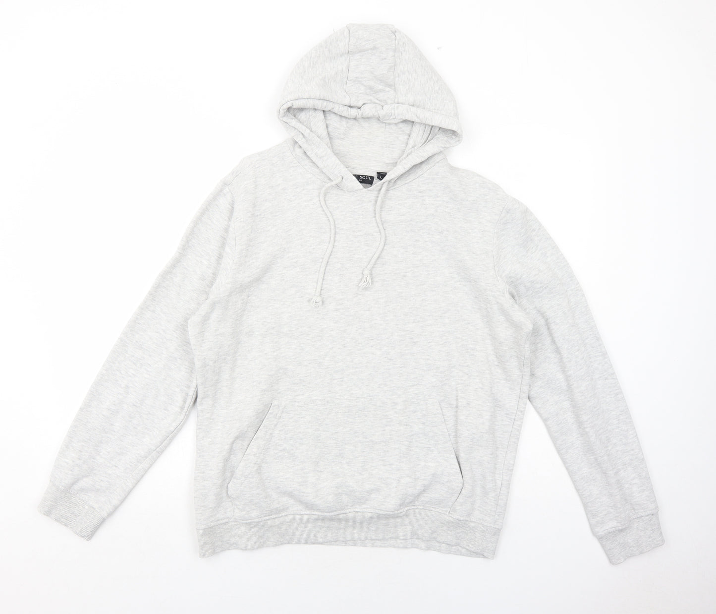 Brave Soul Womens Grey Cotton Pullover Hoodie Size L Pullover