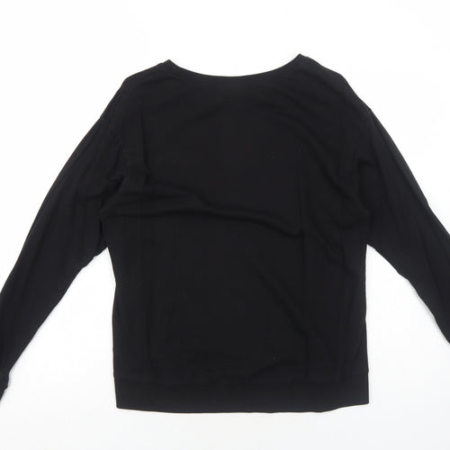 H&M Womens Black Cotton Pullover Sweatshirt Size M Pullover - Manhattan