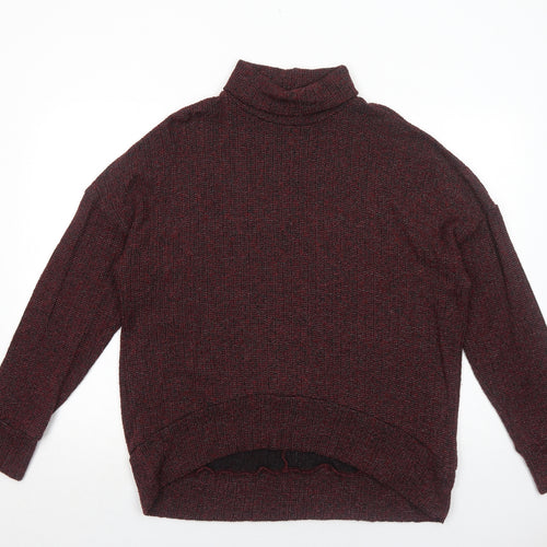 Topshop Womens Red Roll Neck Polyester Pullover Jumper Size 14