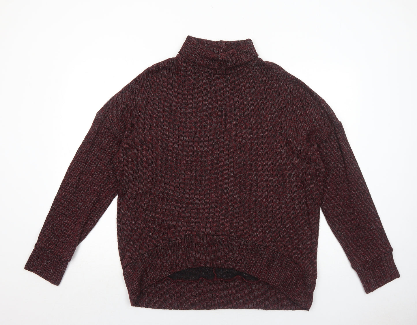 Topshop Womens Red Roll Neck Polyester Pullover Jumper Size 14