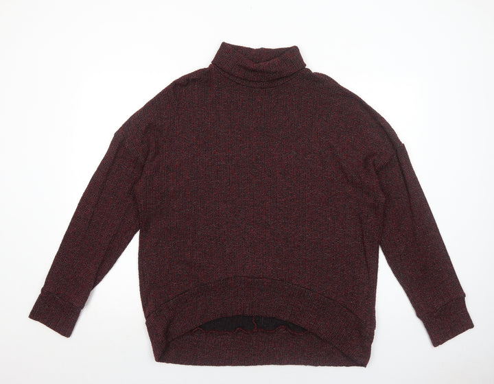 Topshop Womens Red Roll Neck Polyester Pullover Jumper Size 14