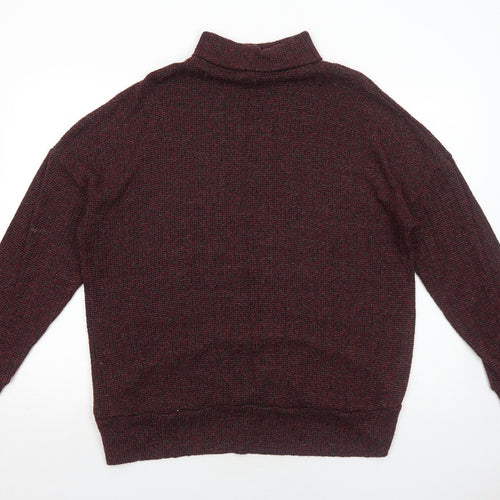 Topshop Womens Red Roll Neck Polyester Pullover Jumper Size 14