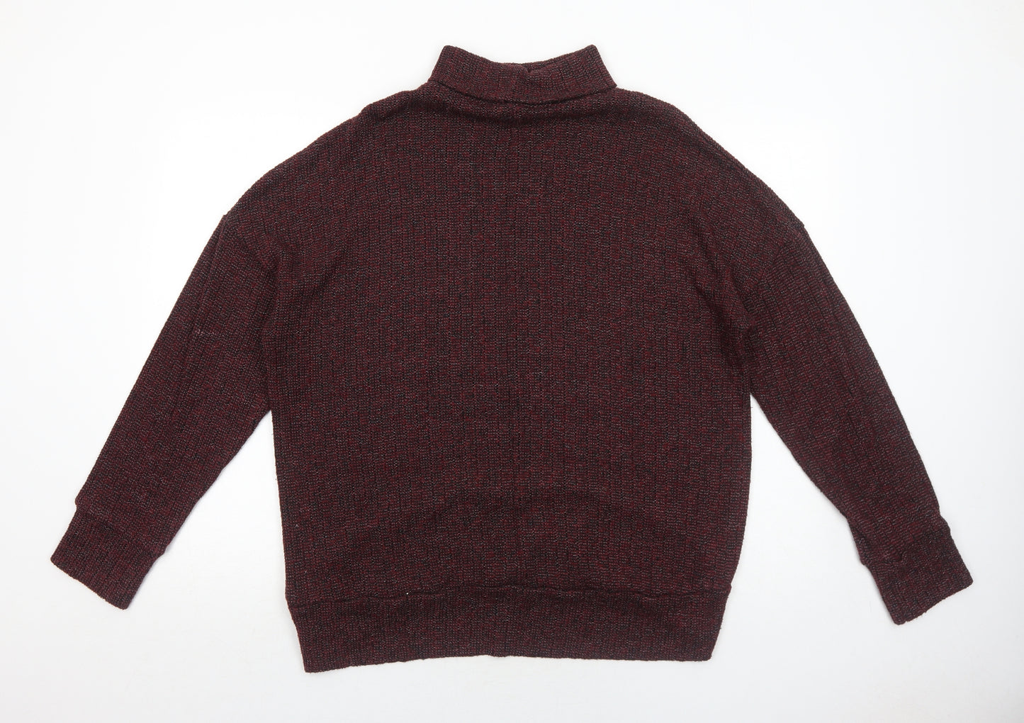 Topshop Womens Red Roll Neck Polyester Pullover Jumper Size 14