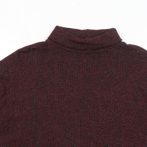 Topshop Womens Red Roll Neck Polyester Pullover Jumper Size 14
