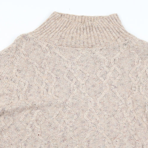 89th & Madison Womens Pink High Neck Cotton Pullover Jumper Size L