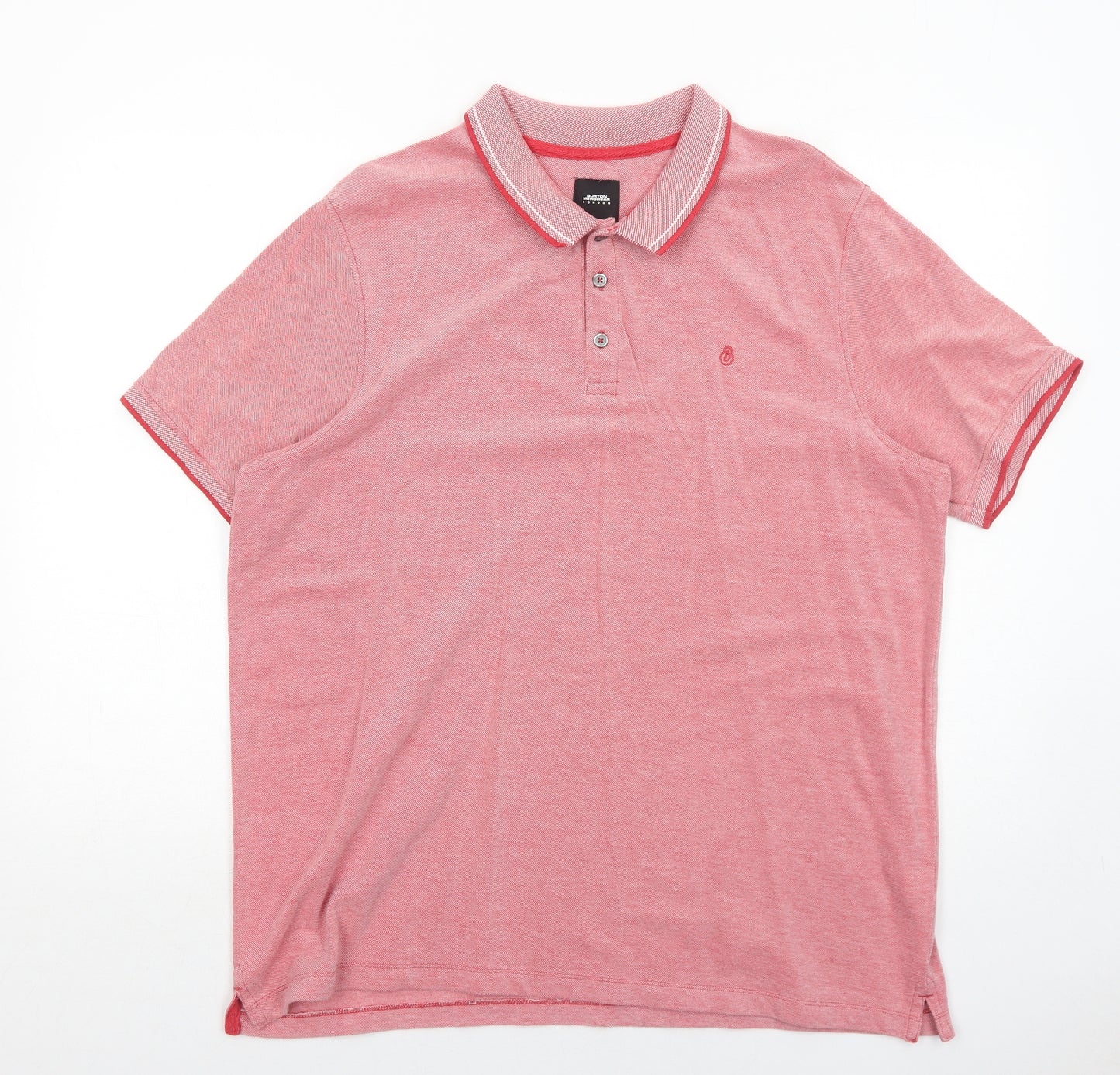 Burton Mens Red Cotton Polo Size XL Collared Button