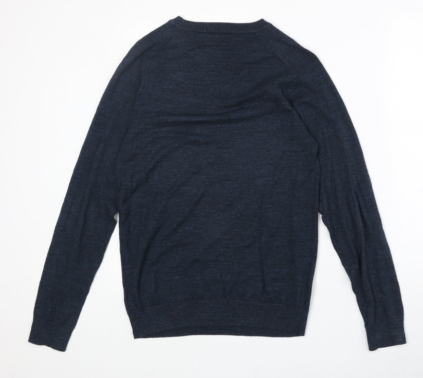 NEXT Mens Blue Round Neck Cotton Pullover Jumper Size S Long Sleeve