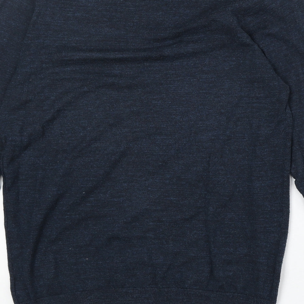 NEXT Mens Blue Round Neck Cotton Pullover Jumper Size S Long Sleeve