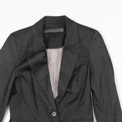 Zara Womens Grey Polyester Jacket Suit Jacket Size S