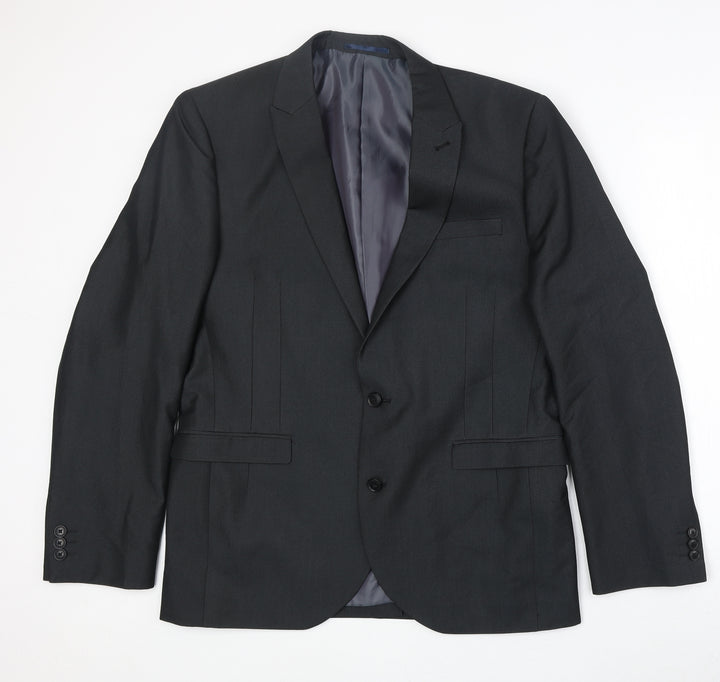 NEXT Mens Grey Polyester Jacket Suit Jacket Size 42 Regular