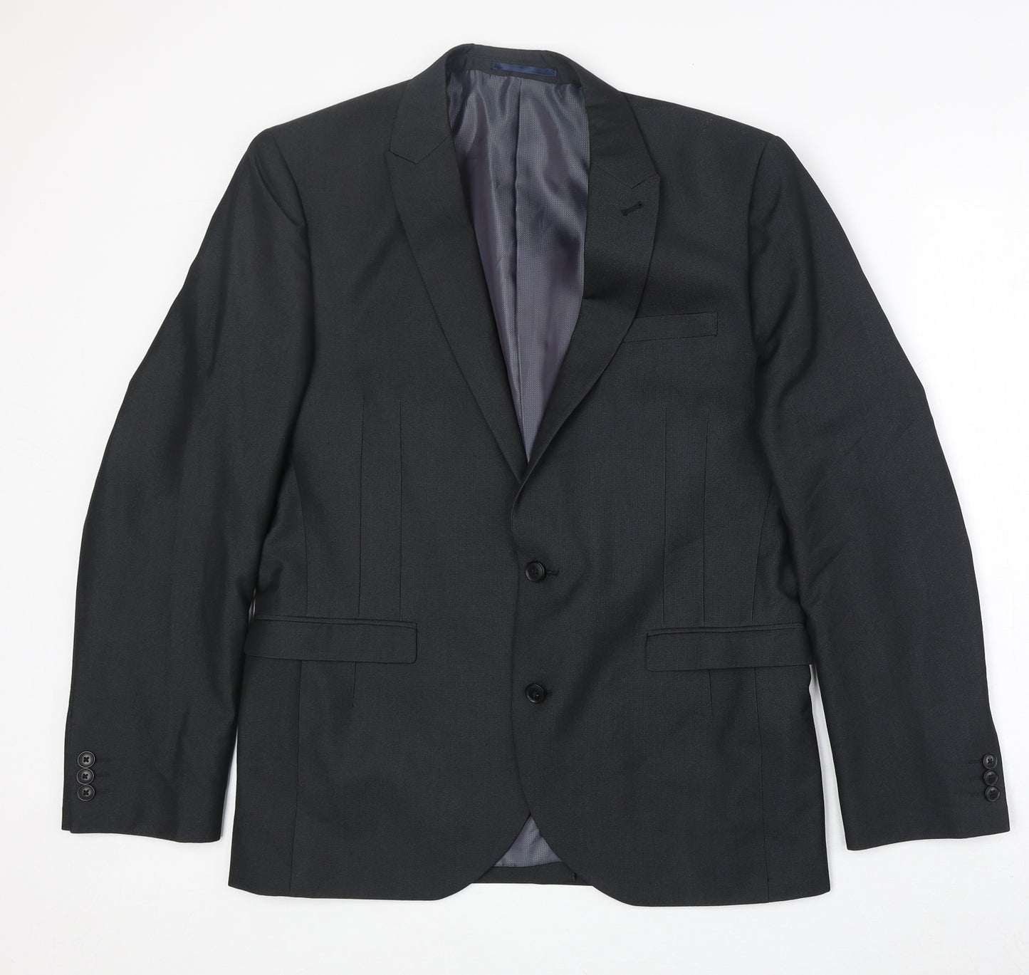 NEXT Mens Grey Polyester Jacket Suit Jacket Size 42 Regular