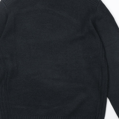 Original Mens Blue Round Neck Acrylic Pullover Jumper Size M Long Sleeve