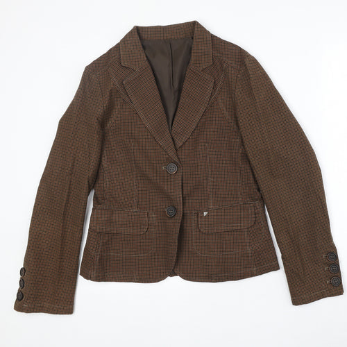 New Man Womens Brown Cotton Jacket Blazer Size 8
