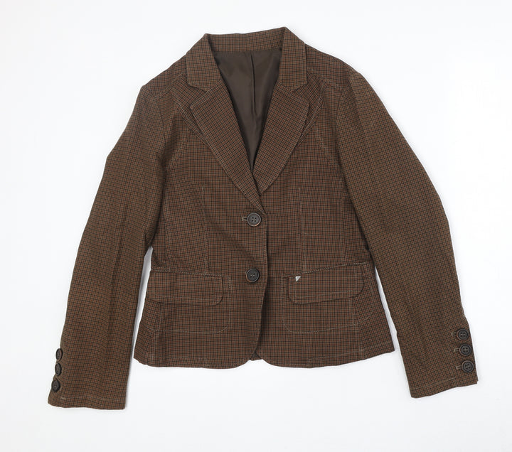 New Man Womens Brown Cotton Jacket Blazer Size 8