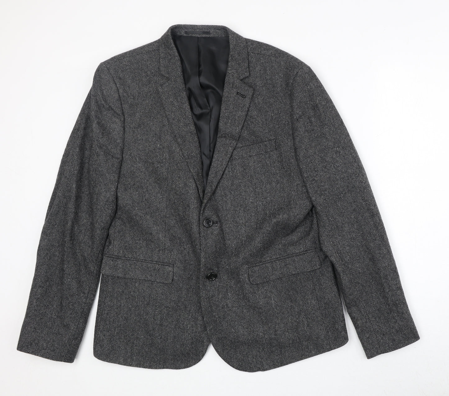 New Look Mens Grey Wool Jacket Suit Jacket Size 42 Regular