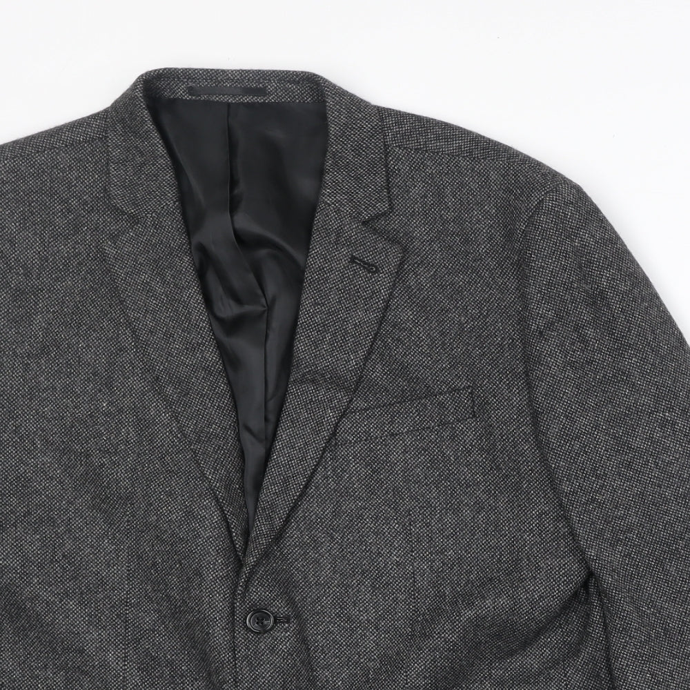 New Look Mens Grey Wool Jacket Suit Jacket Size 42 Regular