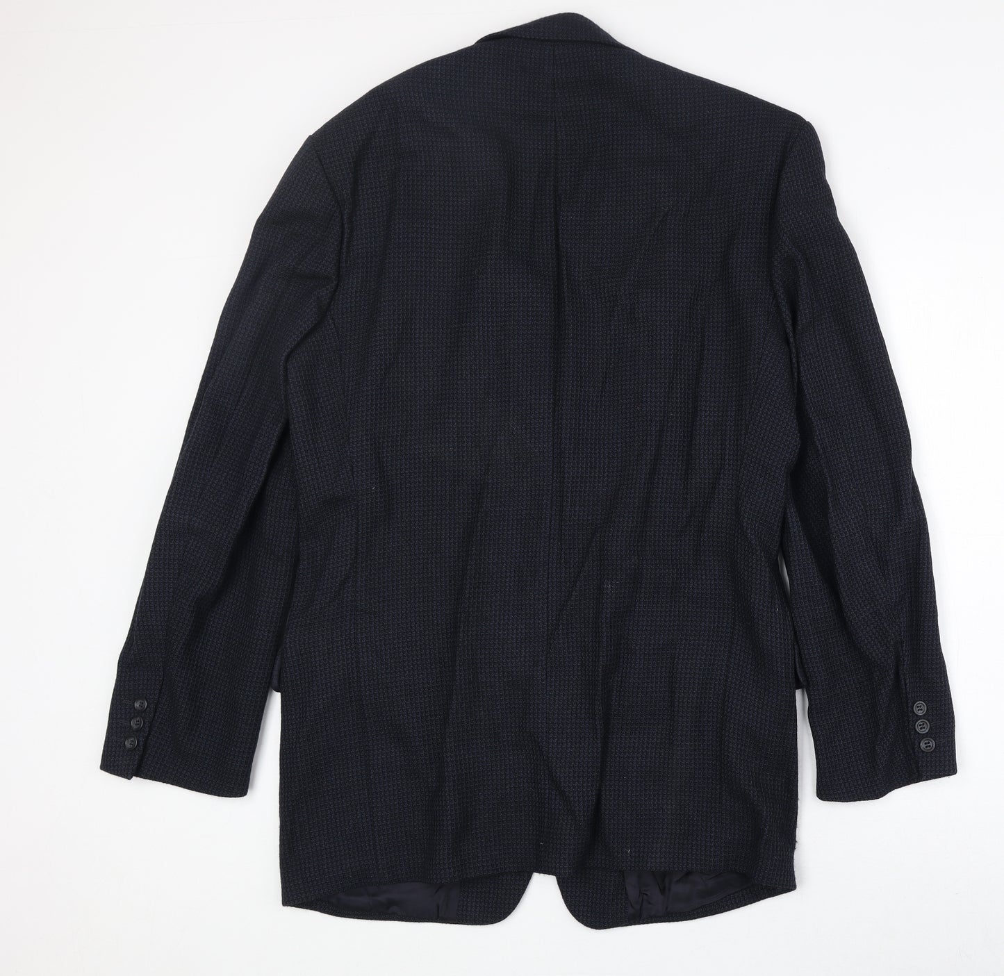 Marks and Spencer Mens Blue Wool Jacket Suit Jacket Size 40 Regular - Textured