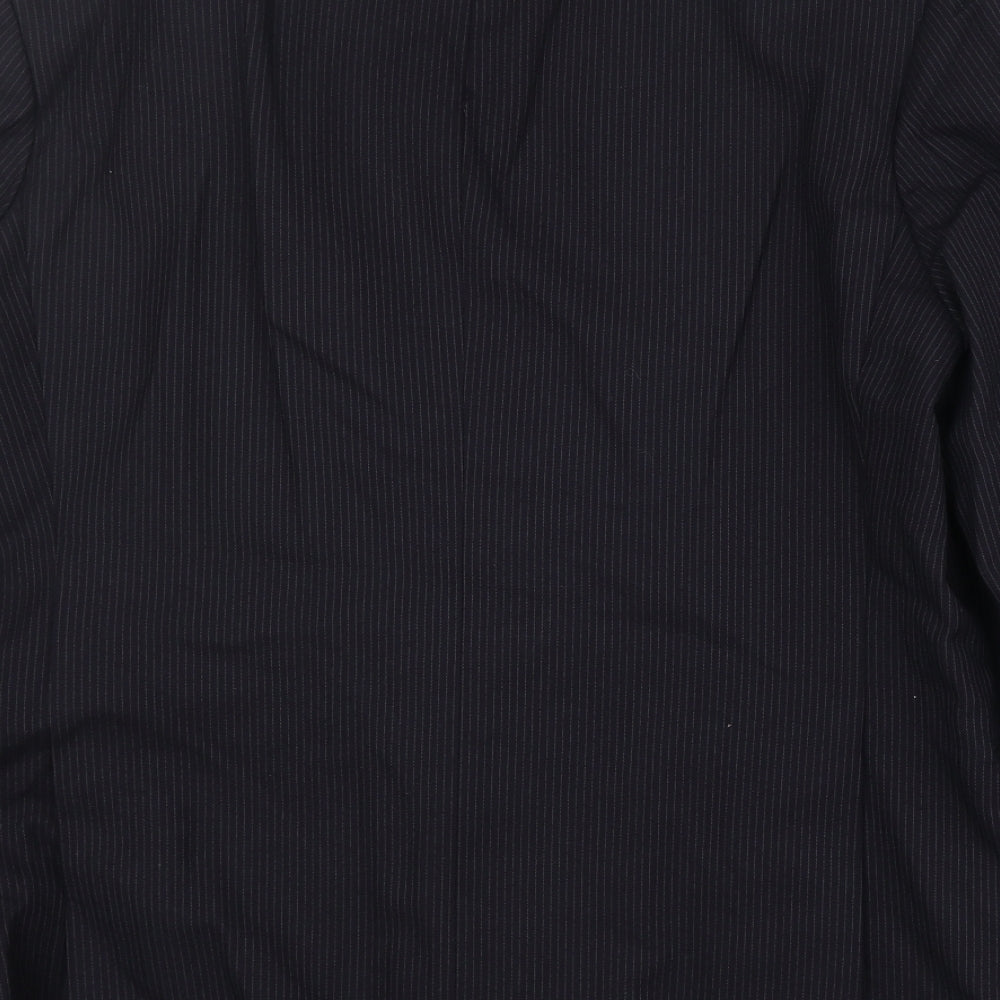 Marks and Spencer Mens Black Striped Wool Jacket Suit Jacket Size 44 Regular