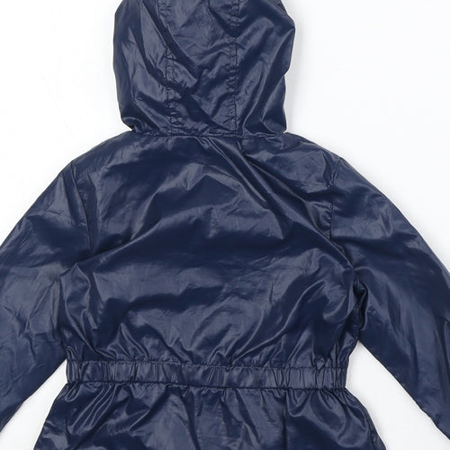 United Colors of Benetton Girls Blue Rain Coat Coat Size 2 Years Zip