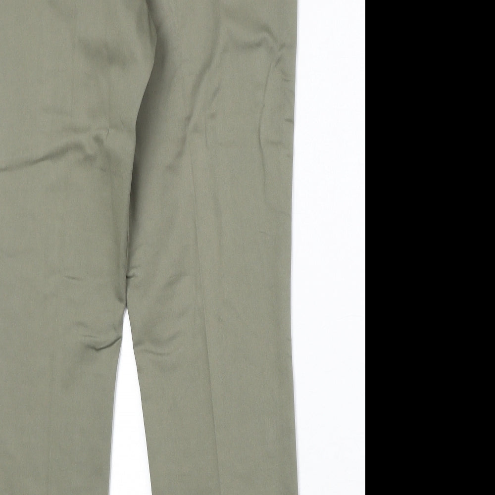 H&M Womens Green Cotton Chino Trousers Size 14 Regular
