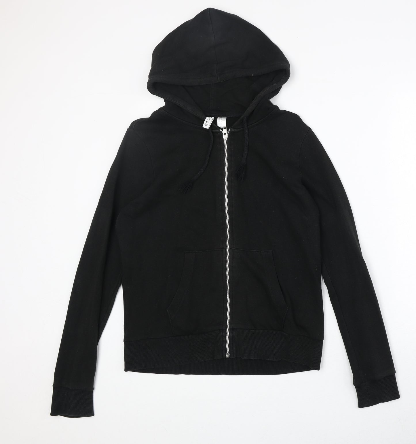 H&M Womens Black Polyester Full Zip Hoodie Size M Zip