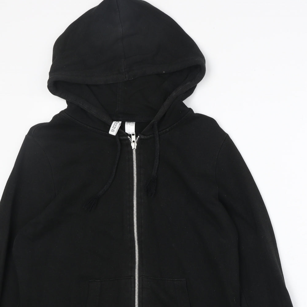 H&M Womens Black Polyester Full Zip Hoodie Size M Zip