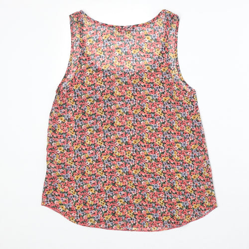 Internacionale Womens Multicoloured Floral Polyester Basic Tank Size 8 Round Neck