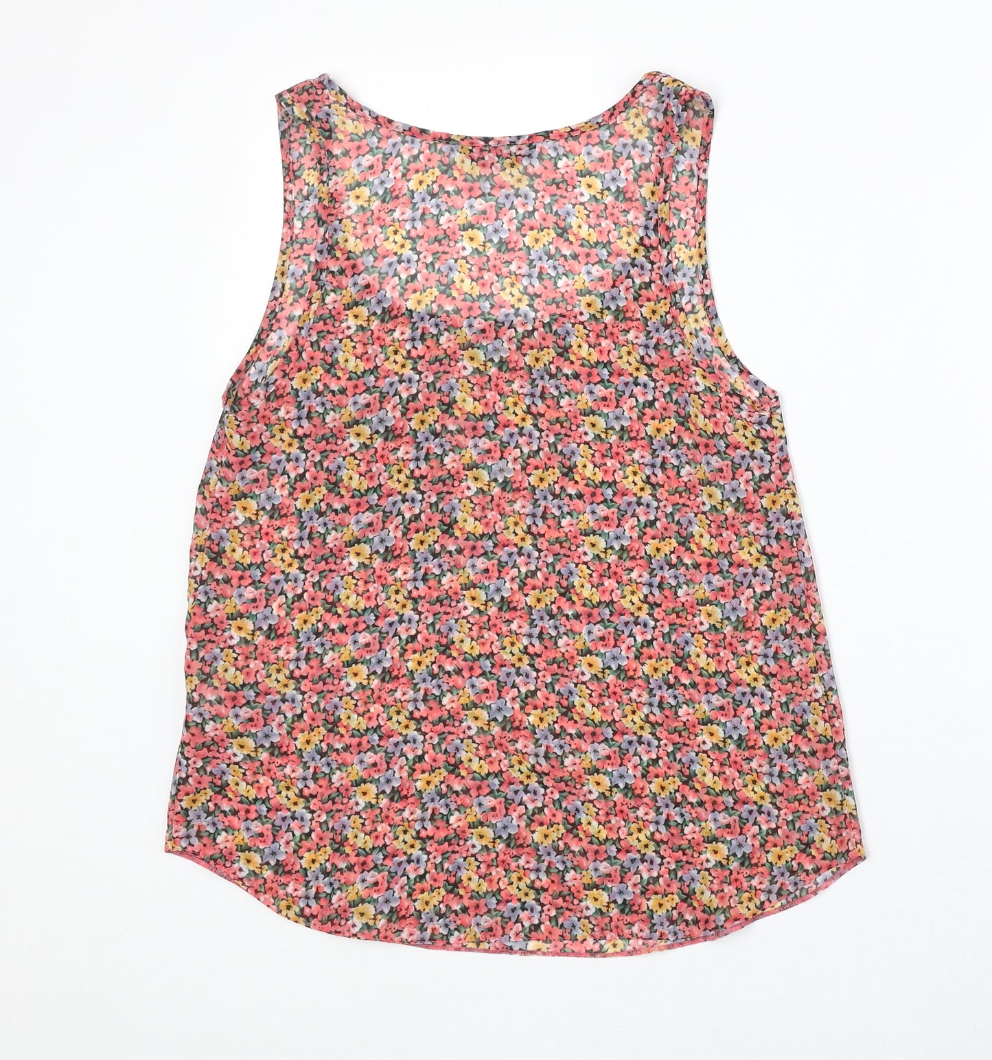 Internacionale Womens Multicoloured Floral Polyester Basic Tank Size 8 Round Neck