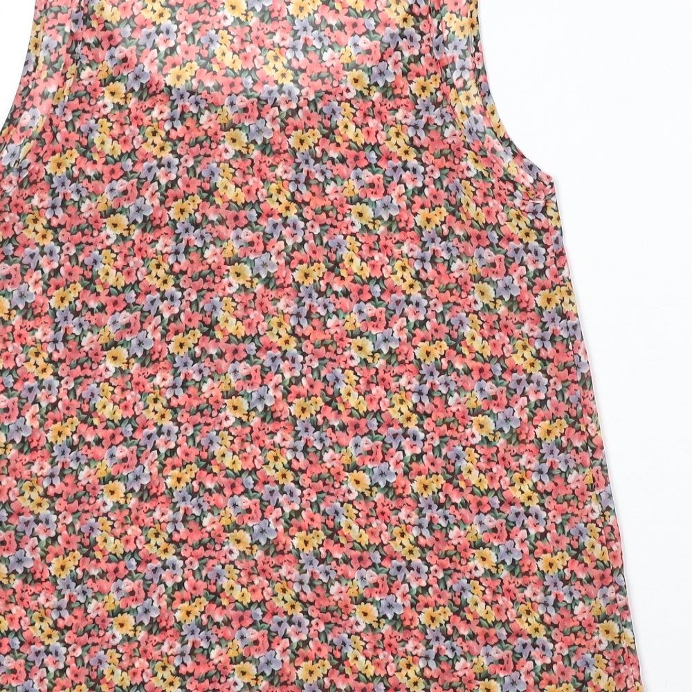 Internacionale Womens Multicoloured Floral Polyester Basic Tank Size 8 Round Neck