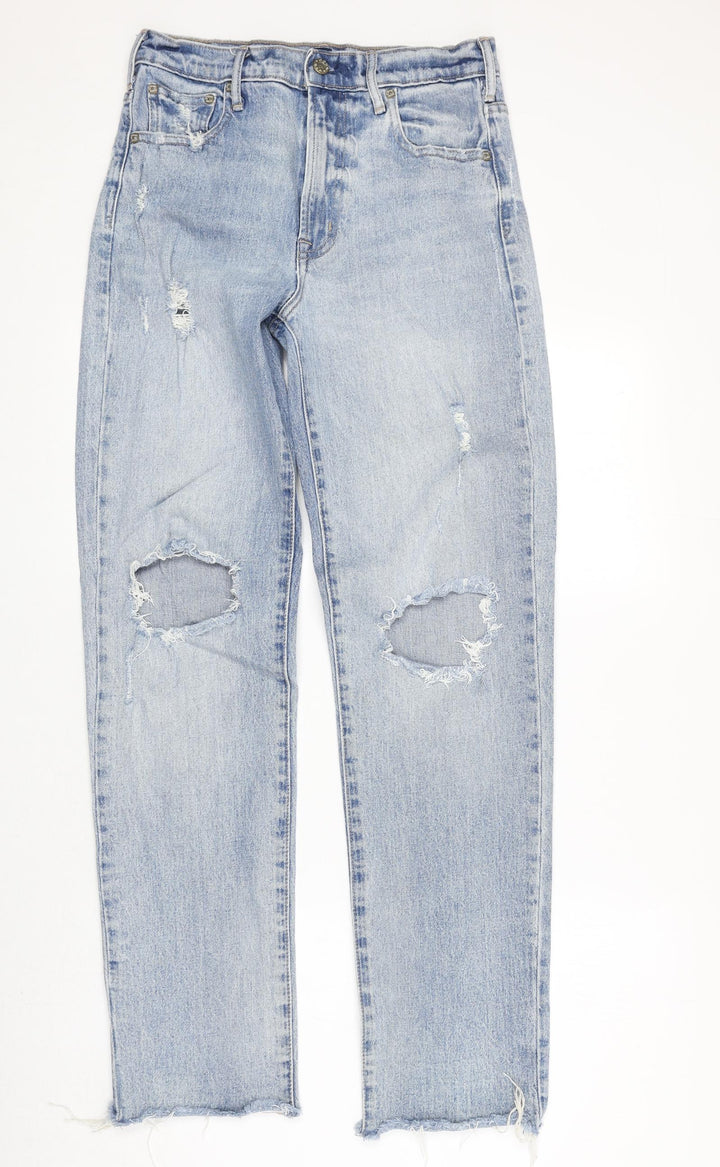 Gap Womens Blue Cotton Straight Jeans Size 27 in Regular Zip